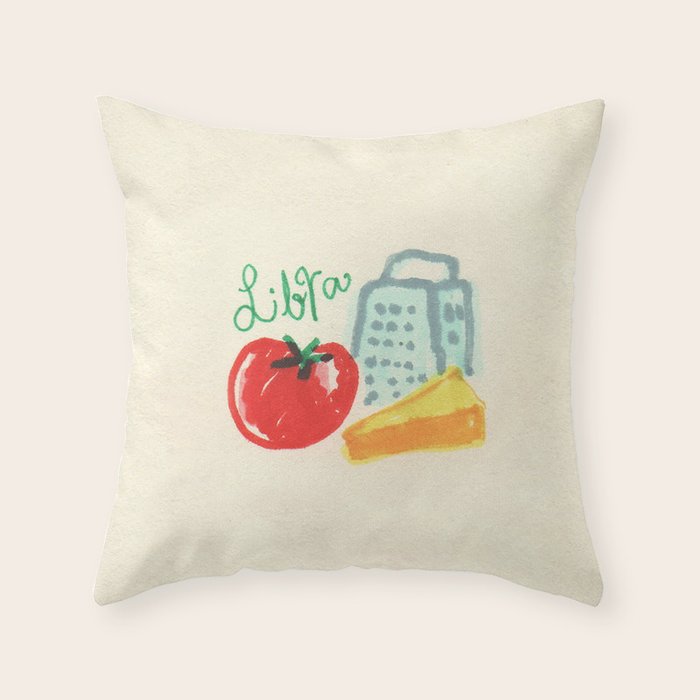 libra tomato Throw Pillow Gallery Image 1