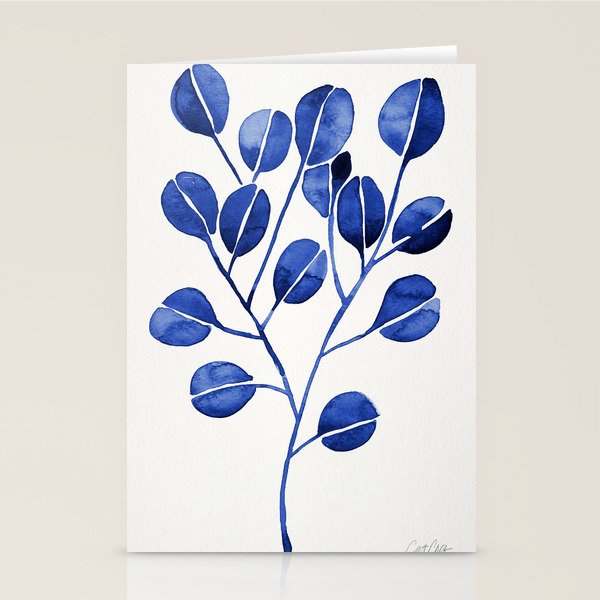 Silver Dollar Eucalyptus - Navy Stationery Card Gallery Image 2
