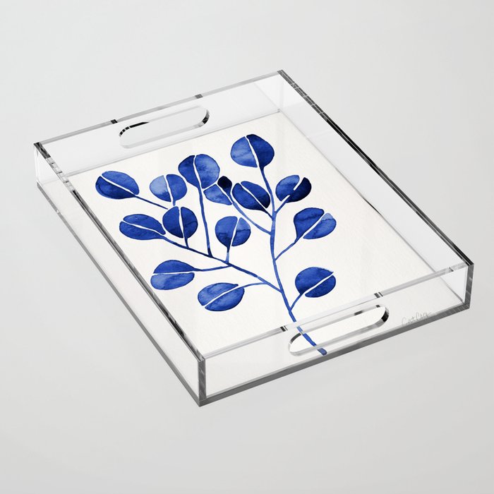 Silver Dollar Eucalyptus - Navy Acrylic Tray Gallery Image 1