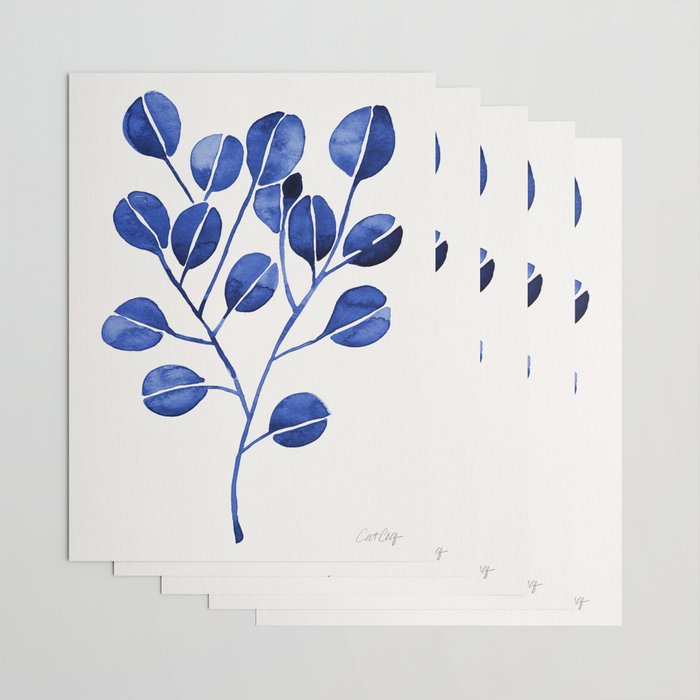 Silver Dollar Eucalyptus - Navy Wrapping Paper Gallery Image 3