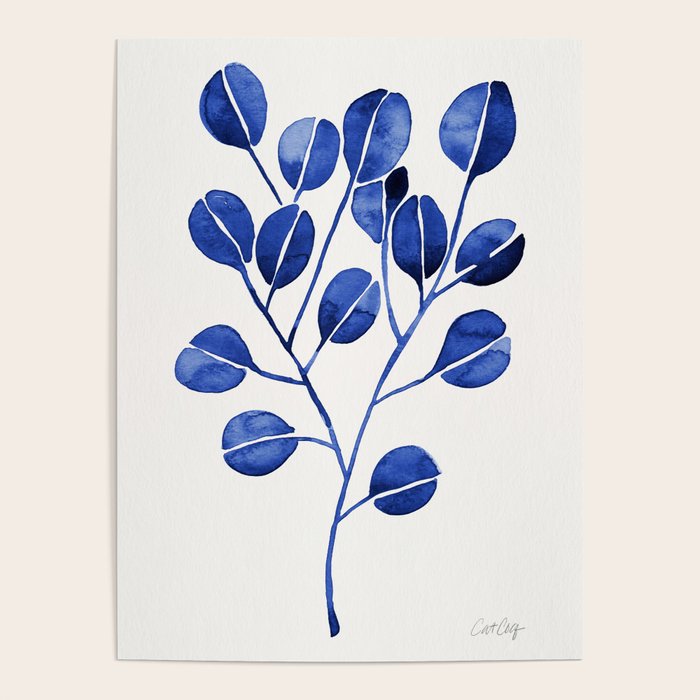 Silver Dollar Eucalyptus - Navy Poster Gallery Image 4
