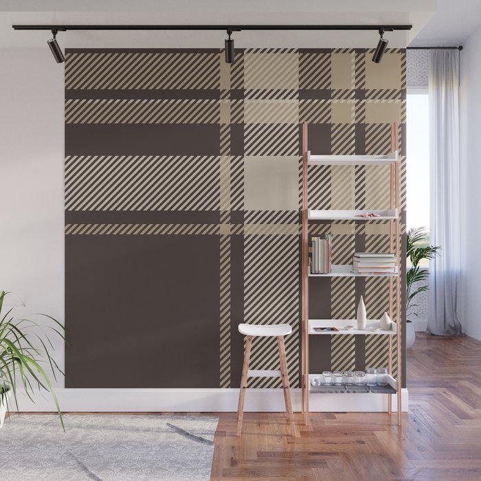 Classic Neutral Plaid Pattern Wall Mural Gallery Image 1