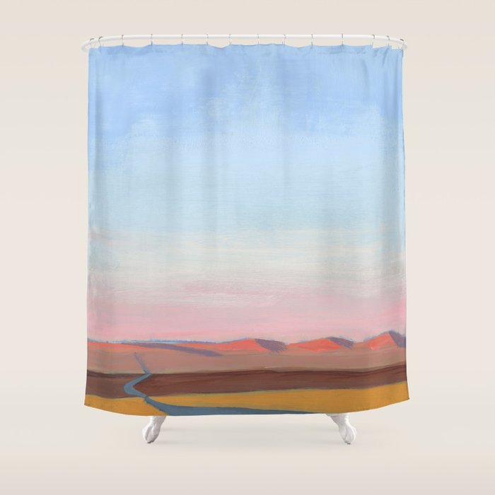 Calming mountain evening scene - Back Way to Wallowa 4 Shower Curtain Gallery Image 1