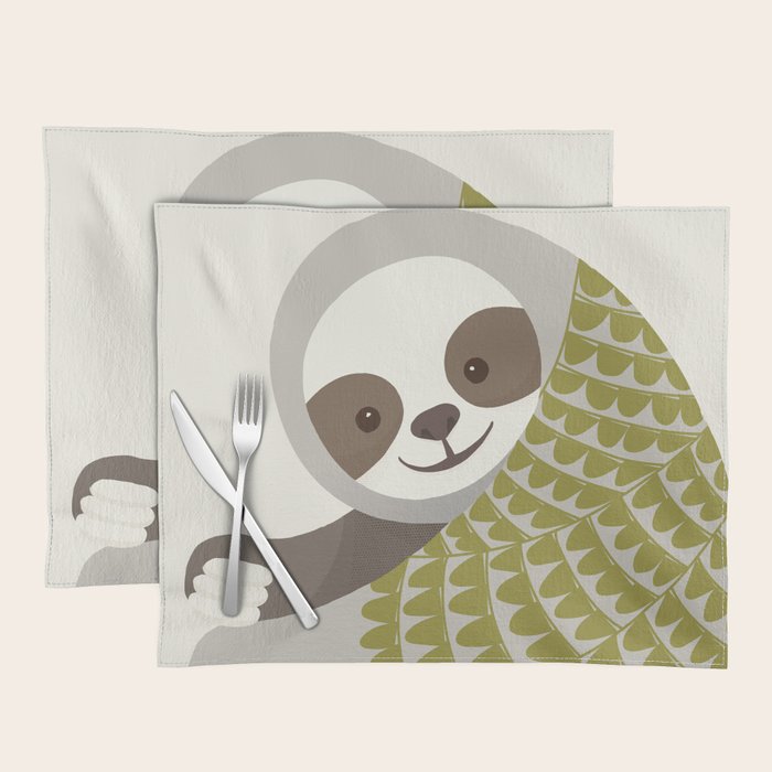 Whimsical Sloth Placemat Gallery Image 1