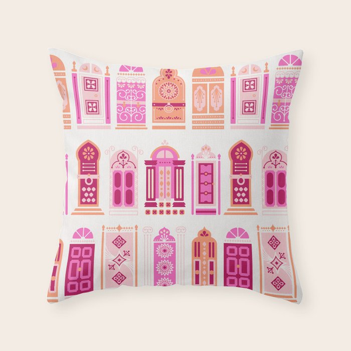 Moroccan Doors - Peach Palette Throw Pillow Gallery Image 6