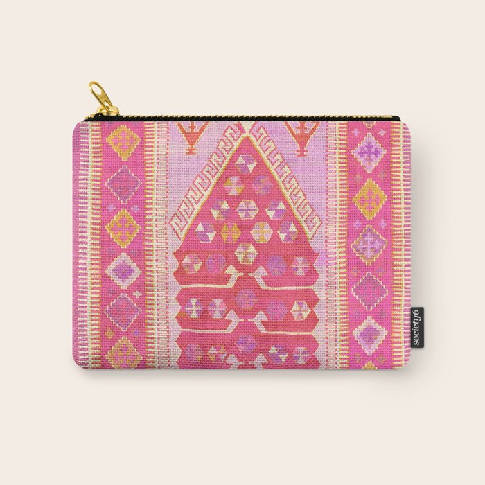 Persian Rug Shades of Pink Carry All Pouch Gallery Image 1