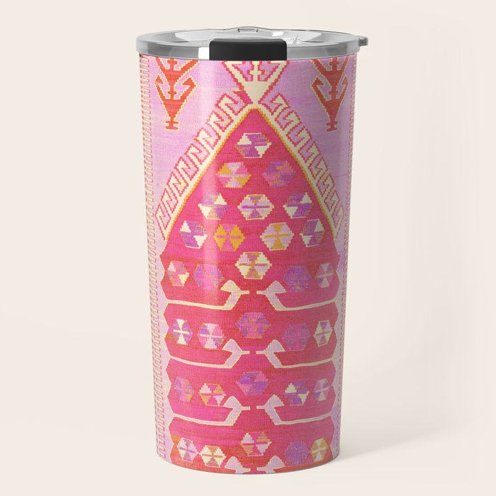 Persian Rug Shades of Pink Travel Mug Gallery Image 1