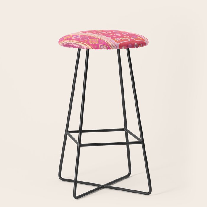 Persian Rug Shades of Pink Stool Gallery Image 1
