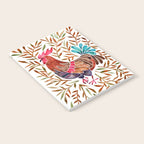 Le Coq â Watercolor Rooster with Sepia Leaves Notebook Gallery Image 2