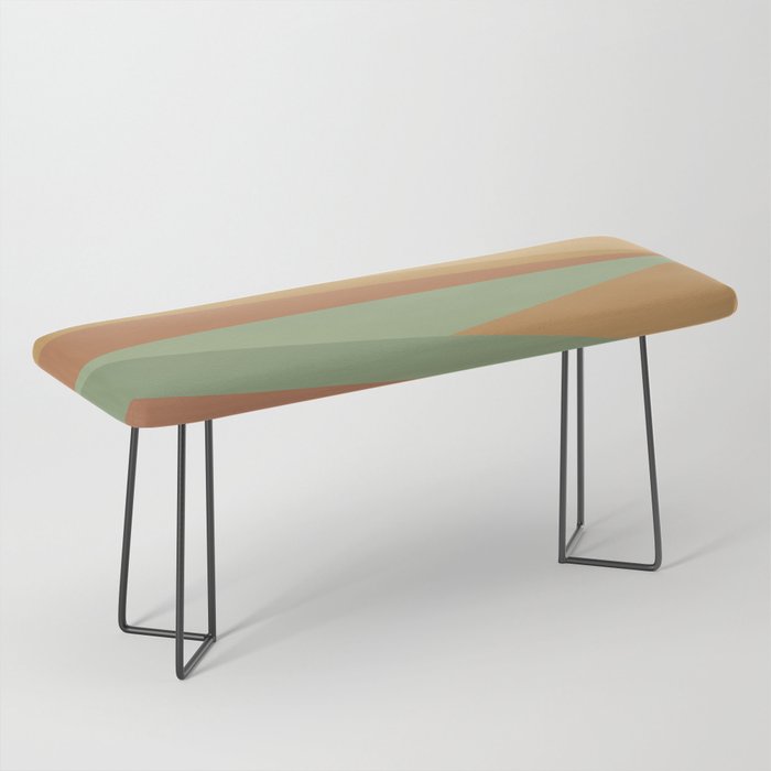 Geometric Triangles XII Earthy Rustic Bench Gallery Image 1