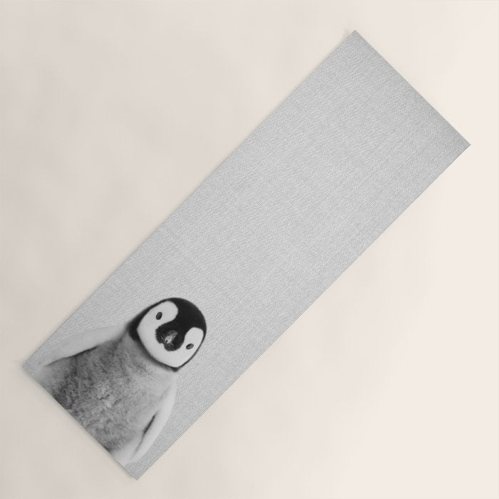 Baby Penguin - Black & White Yoga Mat Gallery Image 1