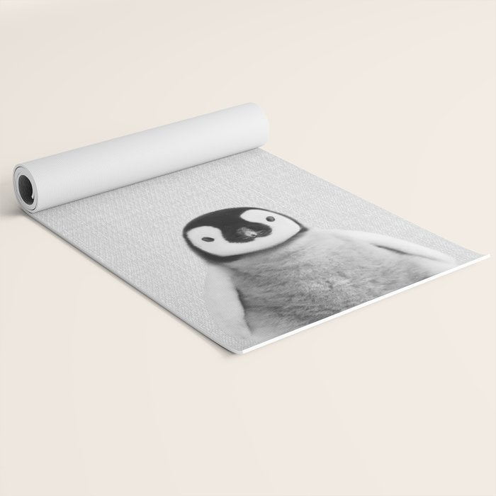 Baby Penguin - Black & White Yoga Mat Gallery Image 2