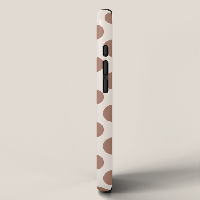 Polka Dots Variable Pattern 1 Inspired by PANTONE 17 1230 Color of the Year Mocha Mousse iPhone Case Gallery Image 2