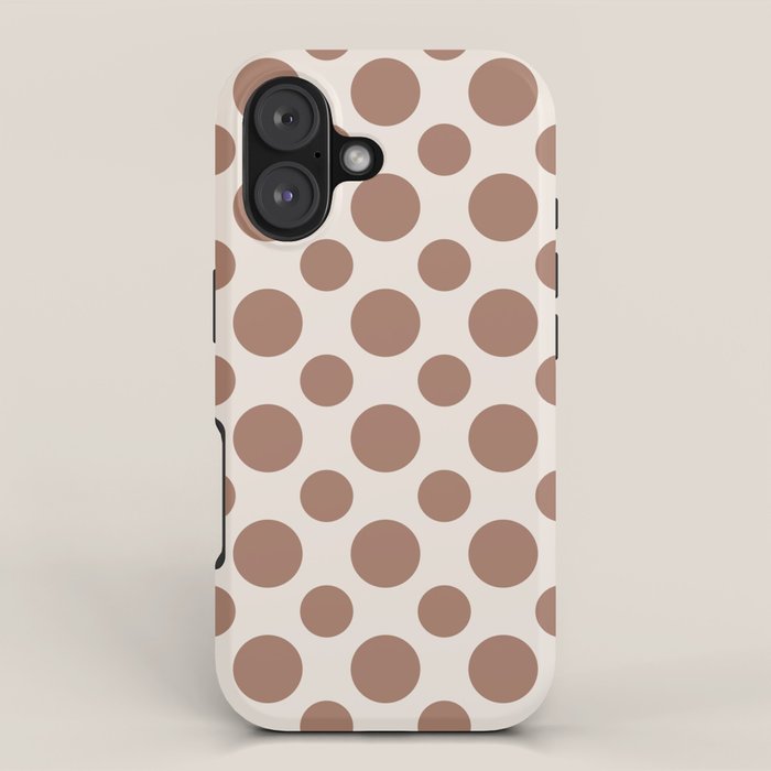 Polka Dots Variable Pattern 1 Inspired by PANTONE 17 1230 Color of the Year Mocha Mousse iPhone Case Gallery Image 1