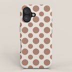 Polka Dots Variable Pattern 1 Inspired by PANTONE 17 1230 Color of the Year Mocha Mousse iPhone Case Gallery Image 1