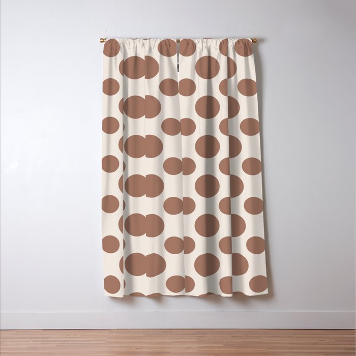 Polka Dots Variable Pattern 1 Inspired by PANTONE 17 1230 Color of the Year Mocha Mousse Window Curtain Gallery Image 3