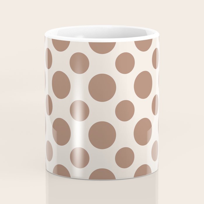 Polka Dots Variable Pattern 1 Inspired by PANTONE 17 1230 Color of the Year Mocha Mousse Coffee Mug Gallery Image 4
