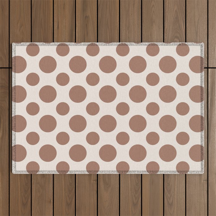 Polka Dots Variable Pattern 1 Inspired by PANTONE 17 1230 Color of the Year Mocha Mousse Outdoor Rug Gallery Image 1