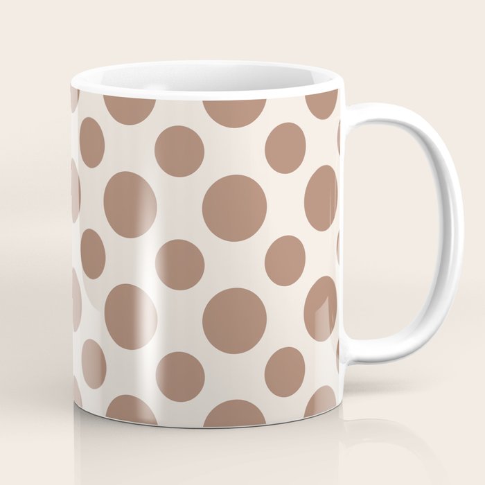 Polka Dots Variable Pattern 1 Inspired by PANTONE 17 1230 Color of the Year Mocha Mousse Coffee Mug Gallery Image 1