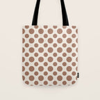 Polka Dots Variable Pattern 1 Inspired by PANTONE 17 1230 Color of the Year Mocha Mousse Tote Bag Gallery Image 1