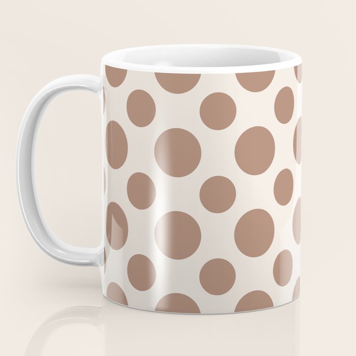 Polka Dots Variable Pattern 1 Inspired by PANTONE 17 1230 Color of the Year Mocha Mousse Coffee Mug Gallery Image 3