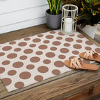 Polka Dots Variable Pattern 1 Inspired by PANTONE 17 1230 Color of the Year Mocha Mousse Outdoor Rug Gallery Image 2