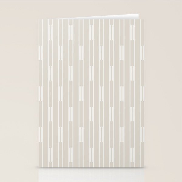 Minimalist Geo Chain Neutral Vertical  Stripe Pattern in Mushroom Beige and Cream Stationery Card Gallery Image 1