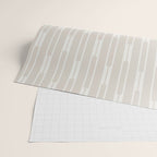 Minimalist Geo Chain Neutral Vertical  Stripe Pattern in Mushroom Beige and Cream Wrapping Paper Gallery Image 2