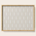 Minimalist Geo Chain Neutral Vertical  Stripe Pattern in Mushroom Beige and Cream Serving Tray Gallery Image 1