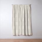Minimalist Geo Chain Neutral Vertical  Stripe Pattern in Mushroom Beige and Cream Window Curtain Gallery Image 3