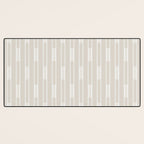 Minimalist Geo Chain Neutral Vertical  Stripe Pattern in Mushroom Beige and Cream Desk Mat Gallery Image 3