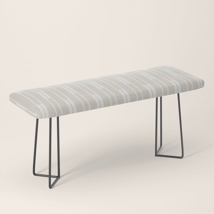 Minimalist Geo Chain Neutral Vertical  Stripe Pattern in Mushroom Beige and Cream Bench Gallery Image 1