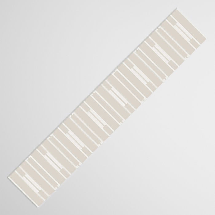 Minimalist Geo Chain Neutral Vertical  Stripe Pattern in Mushroom Beige and Cream Table Runner Gallery Image 3