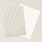 Minimalist Geo Chain Neutral Vertical  Stripe Pattern in Mushroom Beige and Cream Stationery Card Gallery Image 2