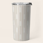 Minimalist Geo Chain Neutral Vertical  Stripe Pattern in Mushroom Beige and Cream Travel Mug Gallery Image 2