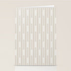 Minimalist Geo Chain Neutral Vertical  Stripe Pattern in Mushroom Beige and Cream Stationery Card Gallery Image 2