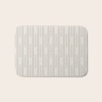 Minimalist Geo Chain Neutral Vertical  Stripe Pattern in Mushroom Beige and Cream Bath Mat Gallery Image 1
