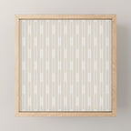 Minimalist Geo Chain Neutral Vertical  Stripe Pattern in Mushroom Beige and Cream Mini Art Print Gallery Image 1