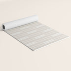 Minimalist Geo Chain Neutral Vertical  Stripe Pattern in Mushroom Beige and Cream Yoga Mat Gallery Image 2