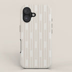 Minimalist Geo Chain Neutral Vertical  Stripe Pattern in Mushroom Beige and Cream iPhone Case Gallery Image 1