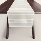 Minimalist Geo Chain Neutral Vertical  Stripe Pattern in Mushroom Beige and Cream Table Runner Gallery Image 1