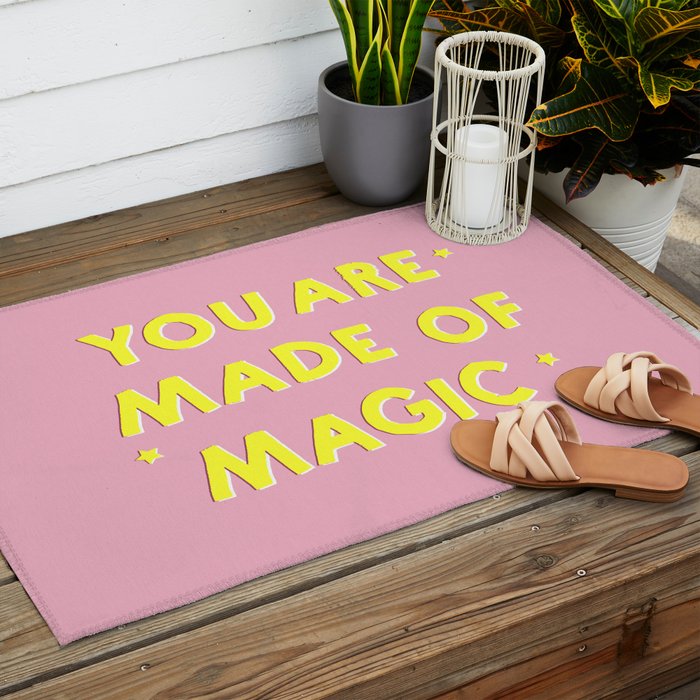 YOU ARE MADE OF MAGIC - typography Outdoor Rug Gallery Image 2