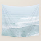 Tiny Surfers from the Sky, Lima, Peru Wall Tapestry Gallery Image 4