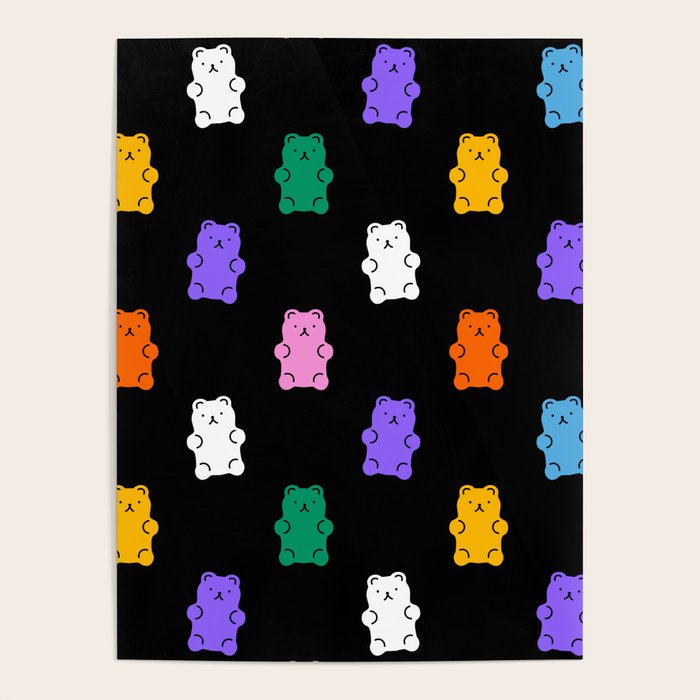 Colorful candy bear pattern art Poster Gallery Image 4