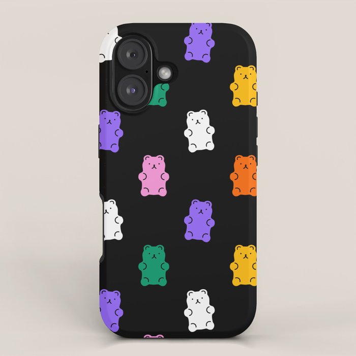 Colorful candy bear pattern art iPhone Case Gallery Image 1