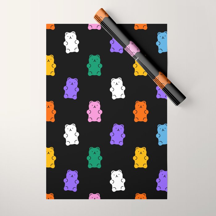 Colorful candy bear pattern art Wrapping Paper Gallery Image 1