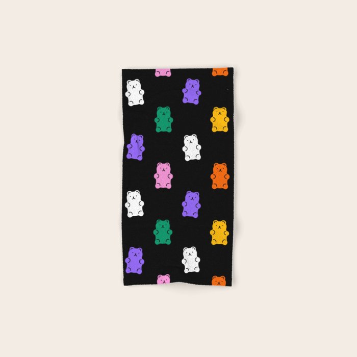 Colorful candy bear pattern art Bath Towel Gallery Image 1