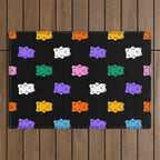 Colorful candy bear pattern art Outdoor Rug Gallery Image 1