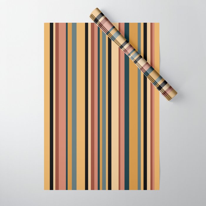 Classic Stripes X - Vintage Neutral Wrapping Paper Gallery Image 1