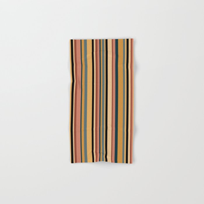 Classic Stripes X - Vintage Neutral Bath Towel Gallery Image 1